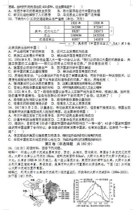 2020届安徽天长市关塘中学高三文科综合模拟试题 图片版 5